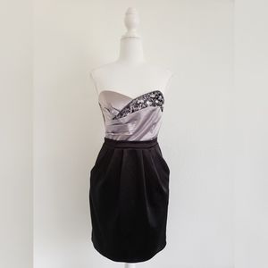 NEW! Teeze Me strapless gray black mini dress sz 5